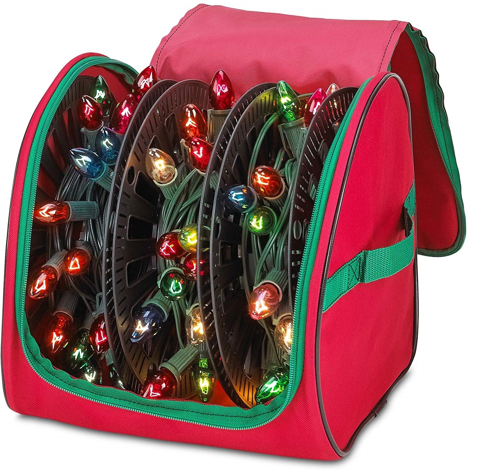 Wholesale Factory Christmas Light decoration storage Bag foldable zip tote round Holiday Christmas Tree Lights Bulbs Organizer