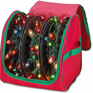 Wholesale Factory Christmas Light decoration storage Bag foldable zip tote round Holiday Christmas Tree Lights Bulbs Organizer