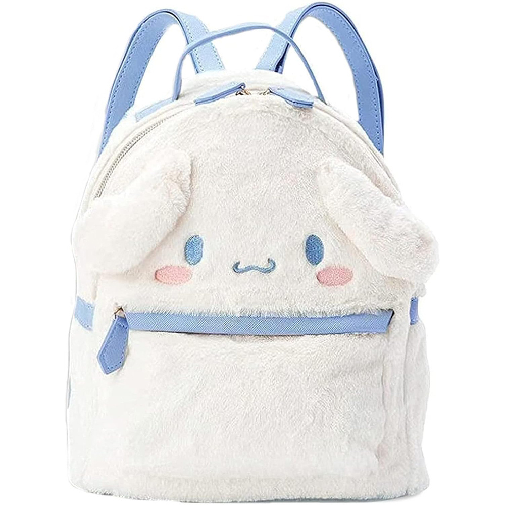 Travel 3D Kawaii White Dog Animal Cartoon PU Shoulder Schoolbag Kids Cute Mini Furry Backpack for Girls