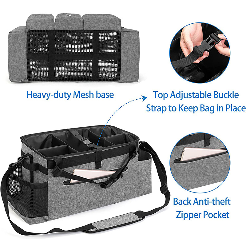 Large Cleaning Caddy Organizer with Handle Wearable Cleaning Caddy Bag for Cleaning Supplies