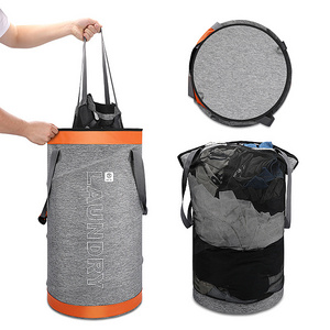 Durable College Travel Laundry Shoulder Backpack Foldable Clothes Bag Large Laundry Basket basketball clothes hamper