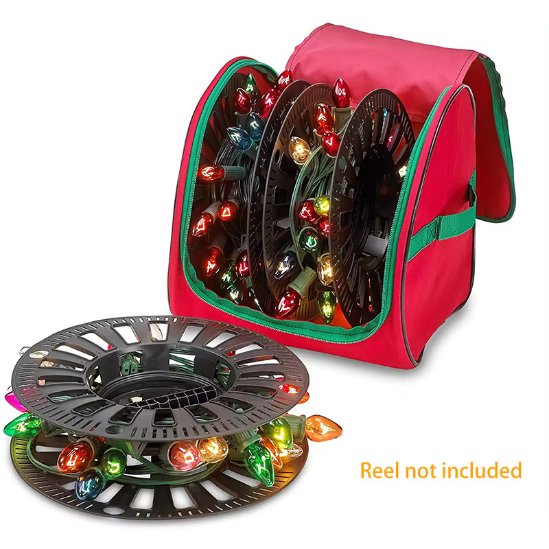 Wholesale Factory Christmas Light decoration storage Bag foldable zip tote round Holiday Christmas Tree Lights Bulbs Organizer