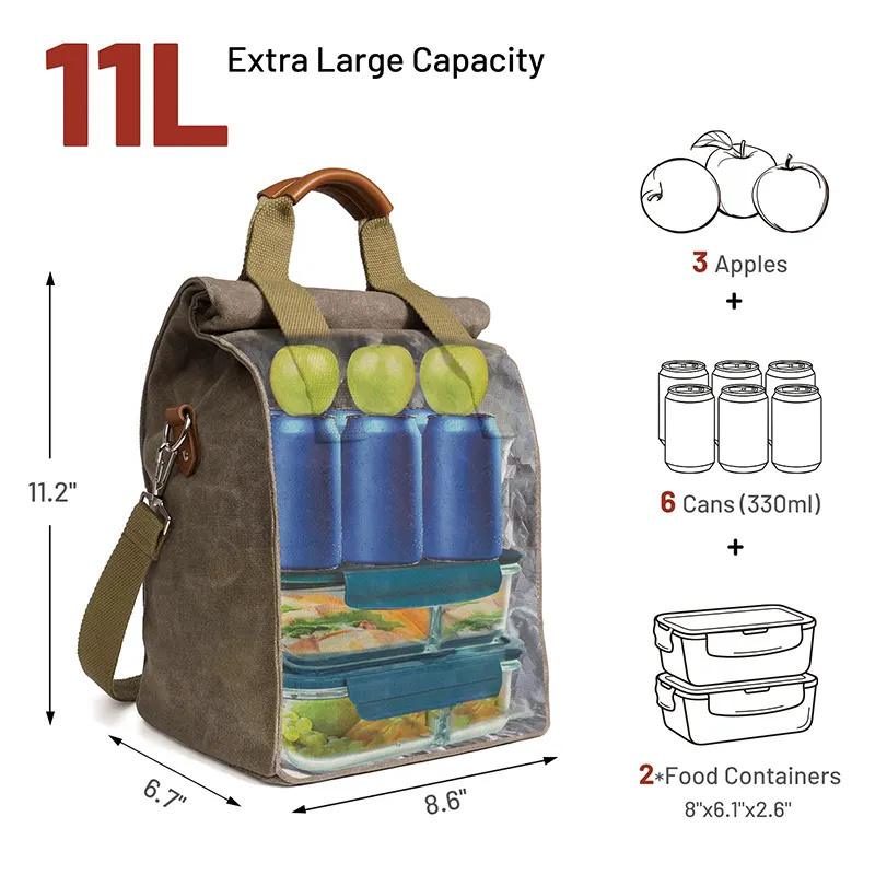 Lightweight Travel Carry Leakproof Insulated Golf Canvas Soft Shoulder Insulated Wine Bottle Picnic Tote Lunch Cooler Travel Bag