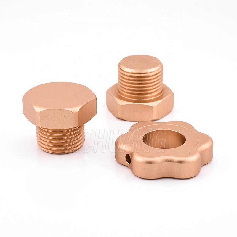 China CNC Machined Milling Turning Parts Gold Color Screw and Washer Set