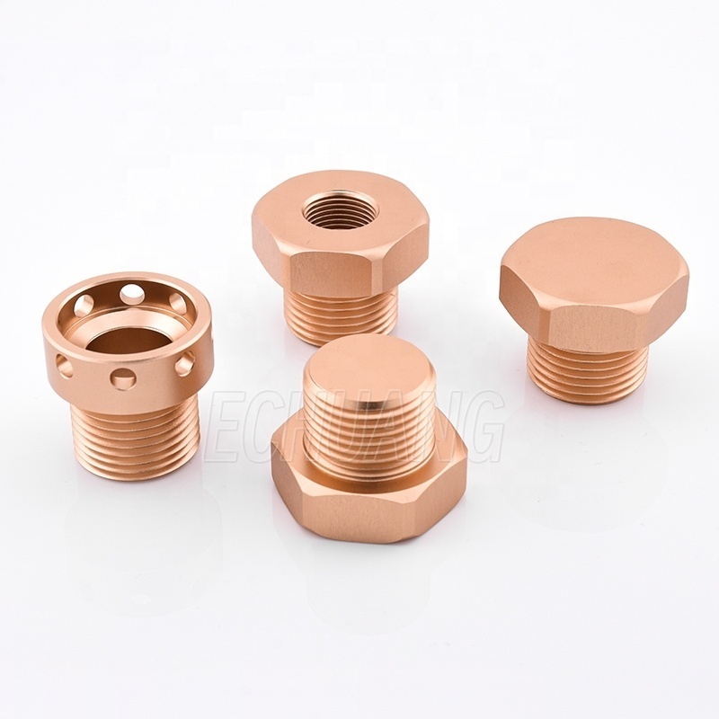 China CNC Machined Milling Turning Parts Gold Color Screw and Washer Set