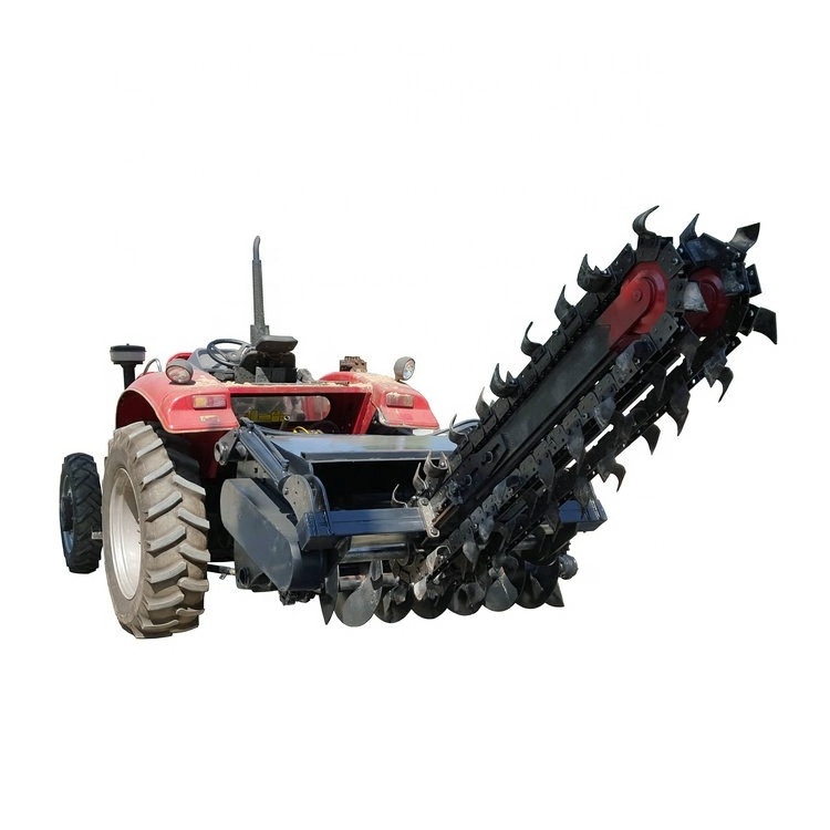 Heavy duty trencher machine tractor mounted trencher double chain pto trencher