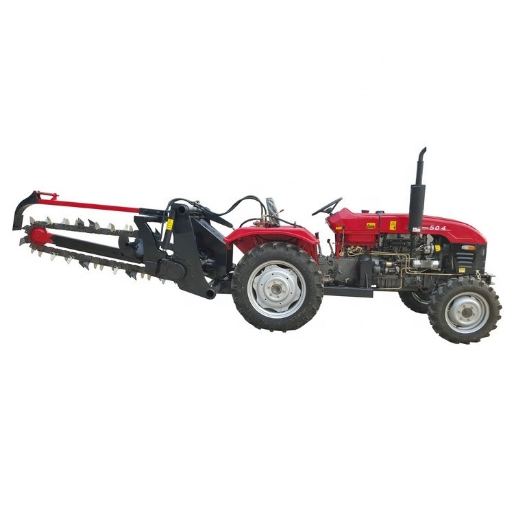 Heavy duty trencher machine tractor mounted trencher double chain pto trencher