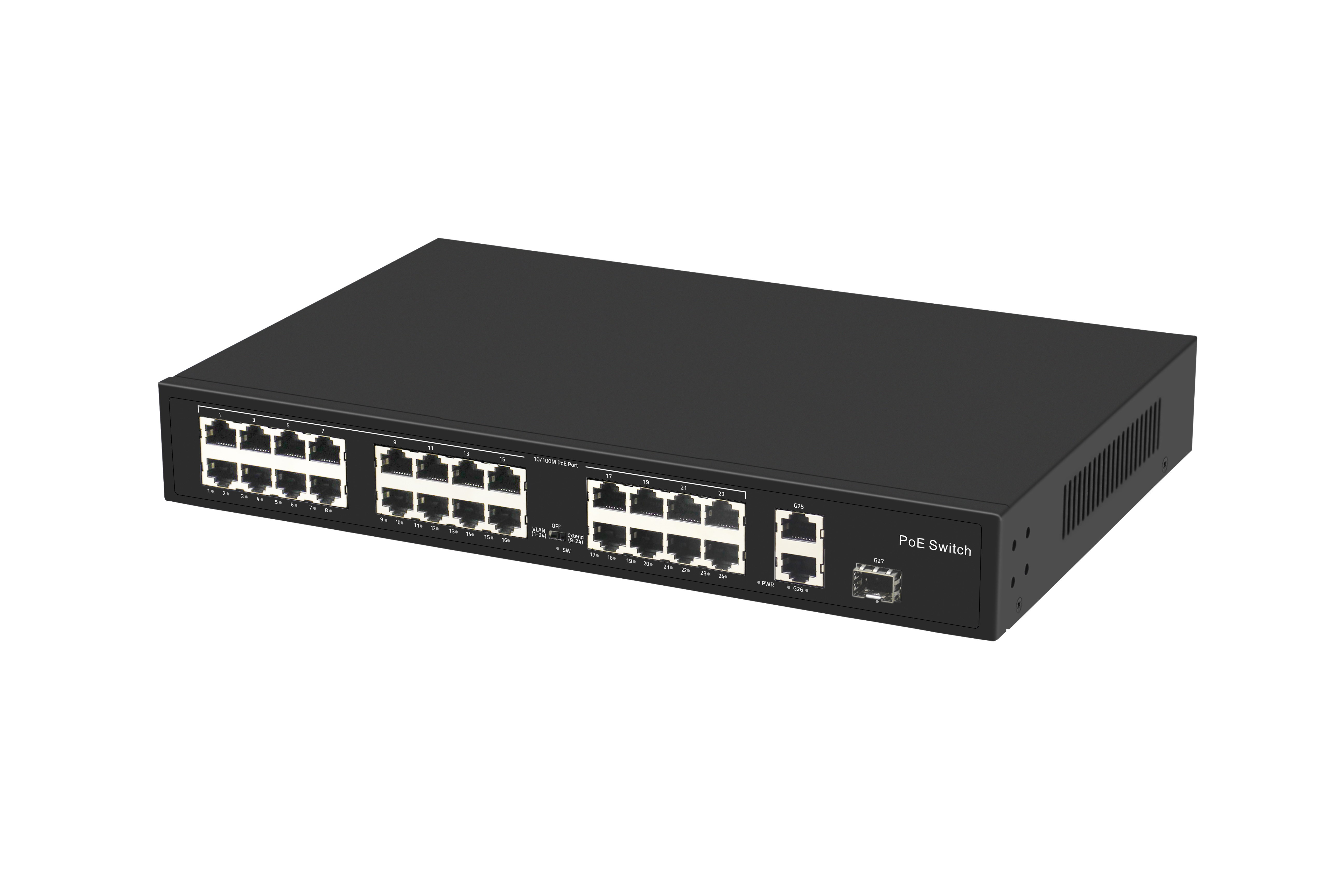 27 Port Gigabit Uplink 24 Port 100M PoE Switch ,24CH POE Switch