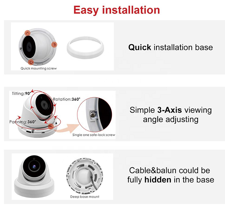 2021 YCX HOT SELLING WDR 1080P 2MP IP external POE 3.6mm 2.8mm fixed lens waterproof IP66 dome cameras