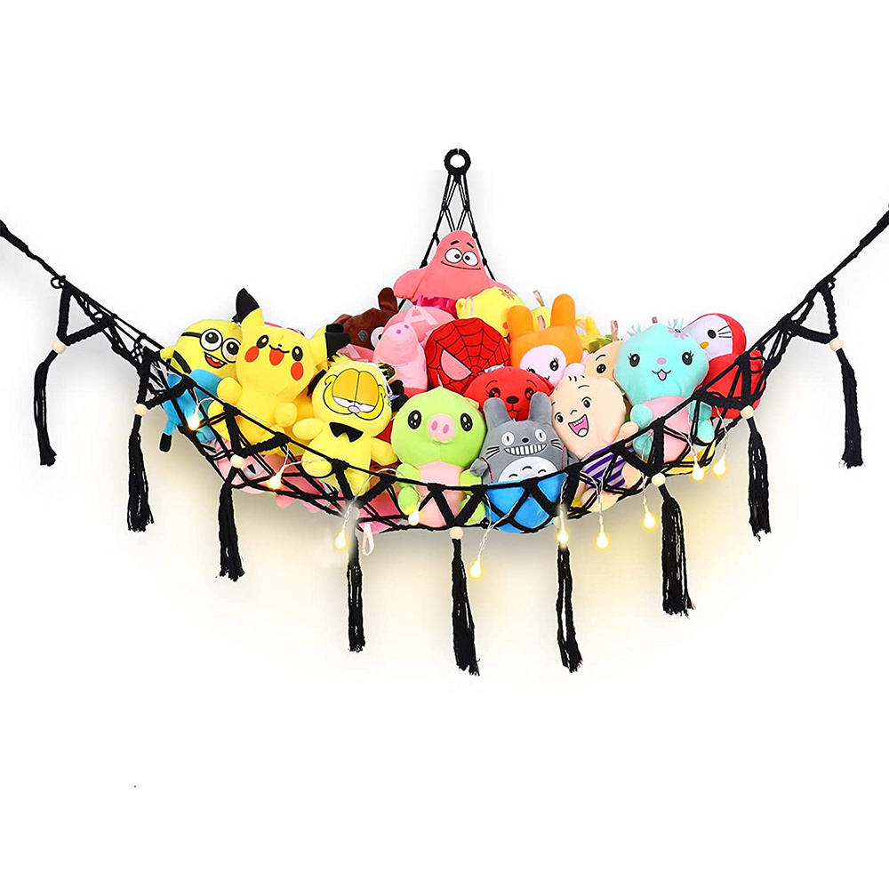 Stuffed Animal Net Hammock Macrame Boho Plush Toy Net Hammock for Stuffed Animals Stuffed Animals Corner