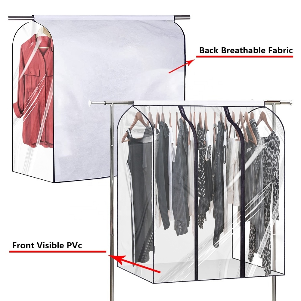 Clear Plastic Dustproof Hanging Garment Bags Transparent Clothing Dust Cover Bags for Clothes Luggage