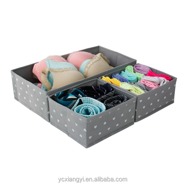 Collapsible Storage Box Closet Dresser Drawer Organizer 3 Divider with Drawers for Underwear sock