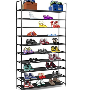 10 Tiers Shoe Rack 50 Pairs Non-woven Fabric Shoe Tower Organizer Cabinet