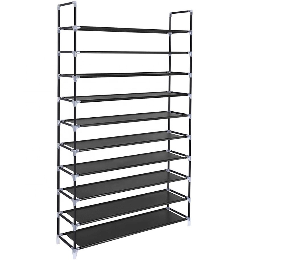 10 Tiers Shoe Rack 50 Pairs Non-woven Fabric Shoe Tower Organizer Cabinet