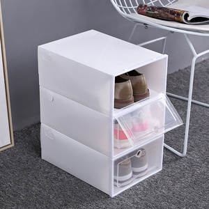 2023 Hot Selling Shoe Box, Custom Logo Small Clear Plastic Drawer Foldable Shoe Organizer Box Storage/