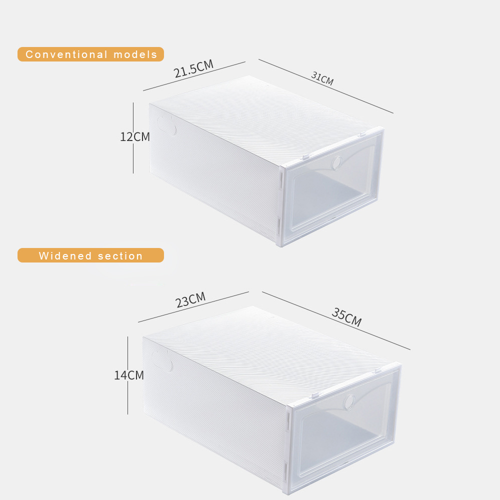 2023 Hot Selling Shoe Box, Custom Logo Small Clear Plastic Drawer Foldable Shoe Organizer Box Storage/