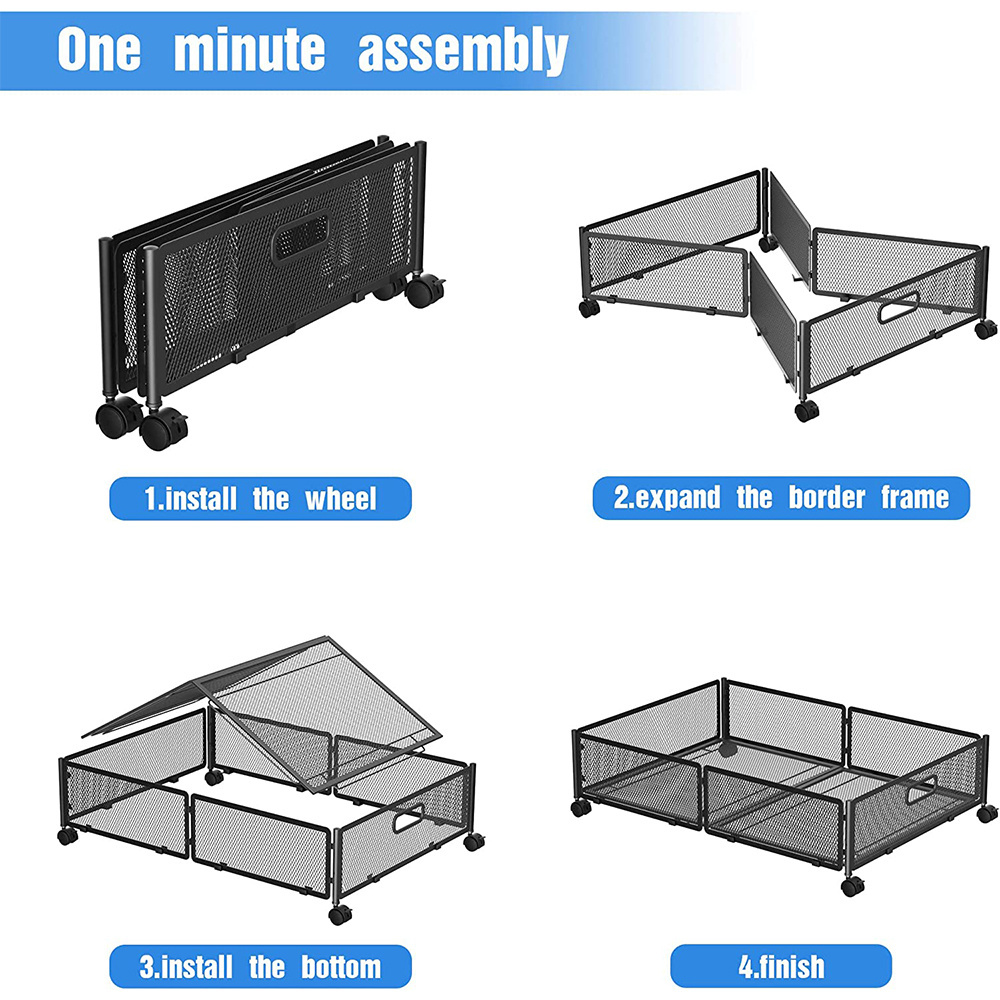 Under Bed Storage with Wheels Storage Bins for Bedroom Rolling Under The Bed Clothes Shoe Storage Container