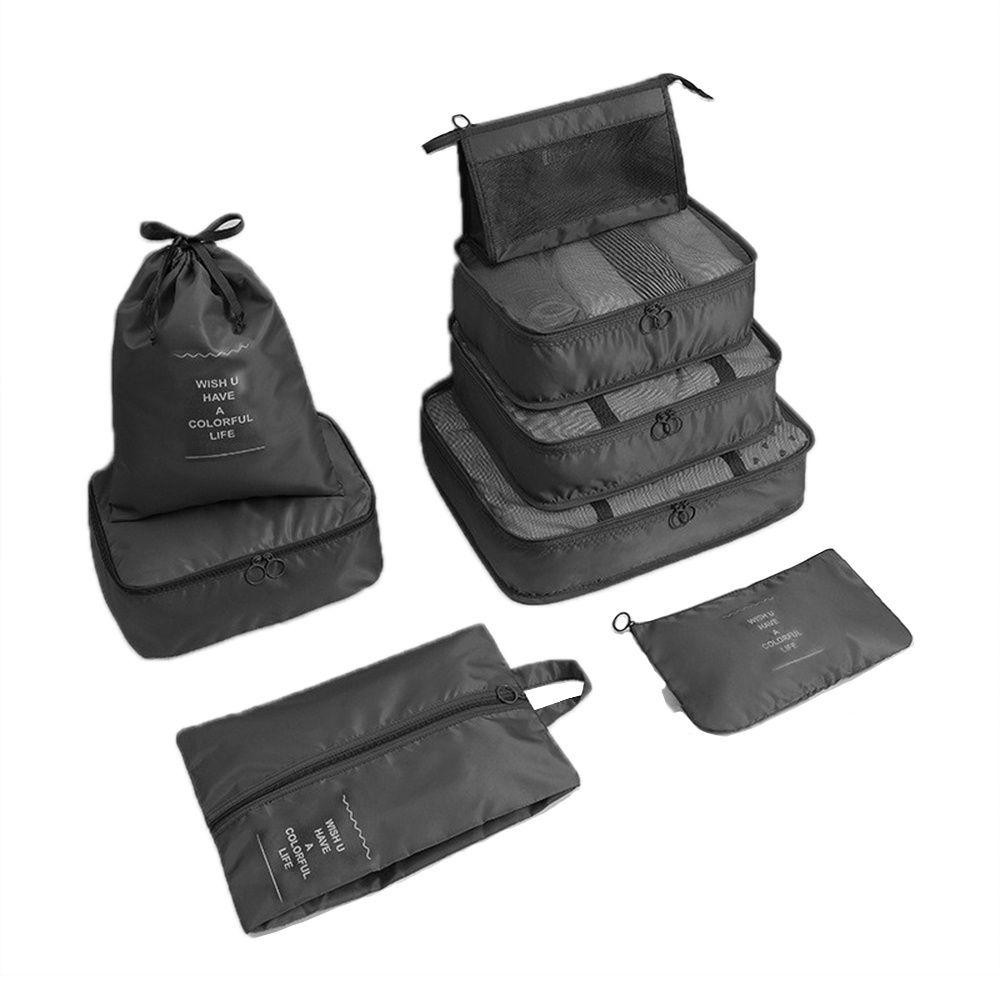 Set Packing Cubes Suitcases Travel Luggage Packing Organizers with Laundry Bag Compression Storage Shoe Bag