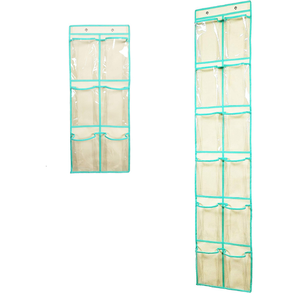 2 Pack 12 Large Mesh Pockets Closet Door Hanging Shoe Rack Organizer Shoe Holder or Camper RV Shoe Storage