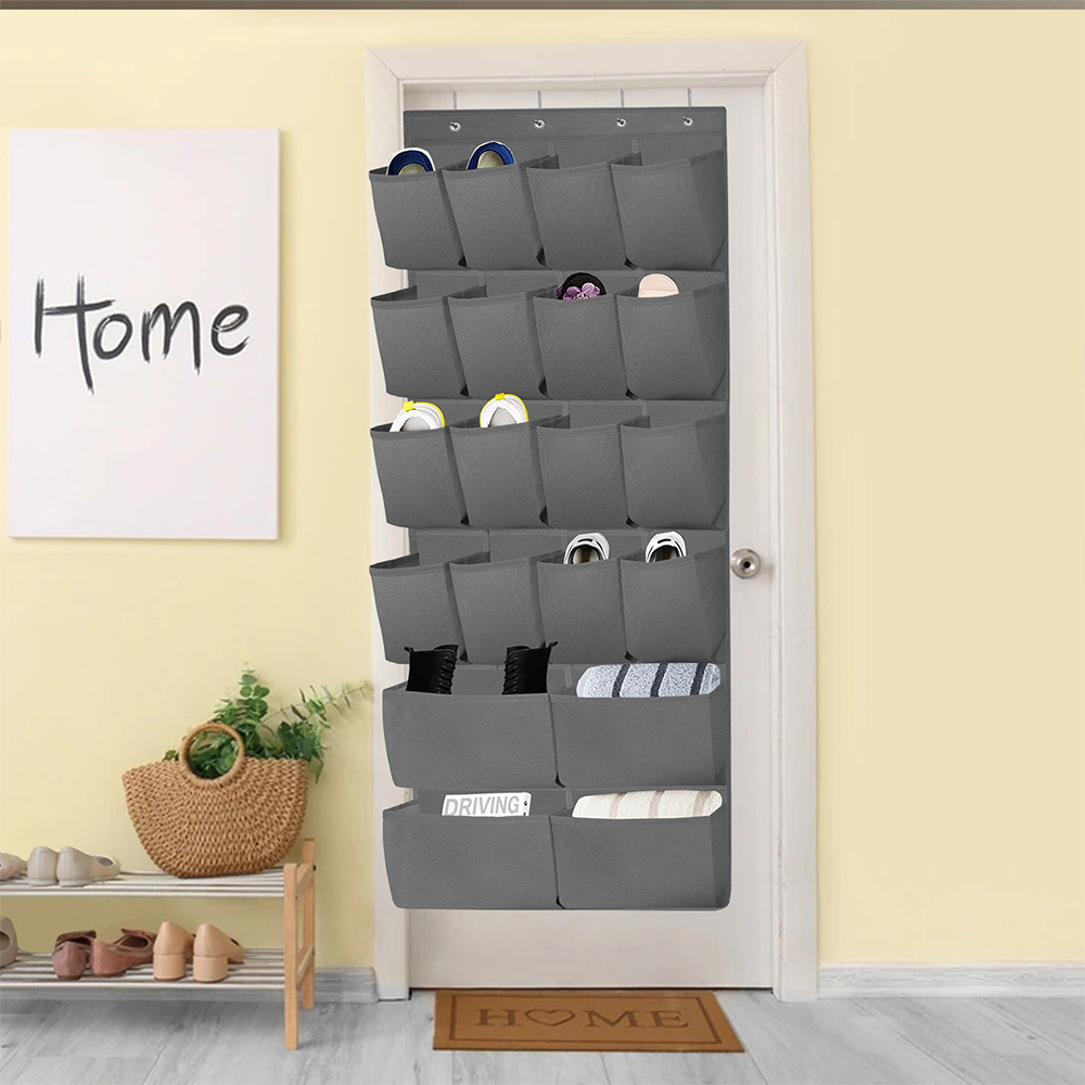 Over The Door Shoe Rack Hanging Shoe Organizer  24 Pockets Clear Over The Door Hanging Shoe Organizer