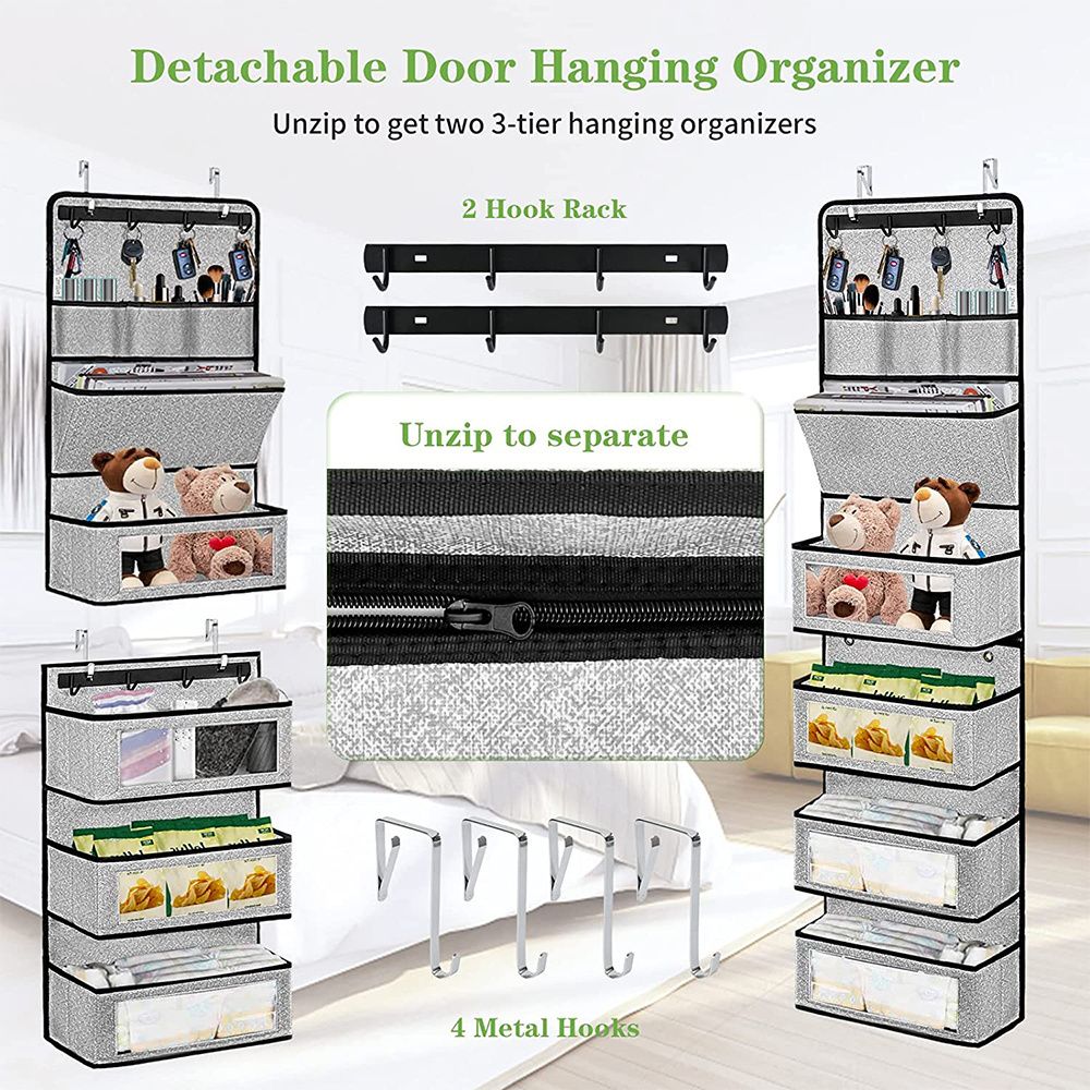 Hanging Shelf Clothing Storage 6-Shelf Hanging Clothes Storage Box Collapsible Accessory Shelves Hanging Closet Organizer