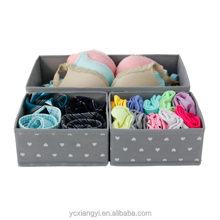 Collapsible Storage Box Closet Dresser Drawer Organizer 3 Divider with Drawers for Underwear sock