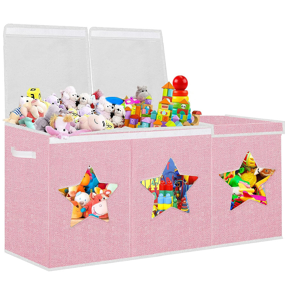 Toy Chest Big Toy Storage Box Customized Organizer Sturdy And Foldable Storage Bins with Movable Divider in Playroom