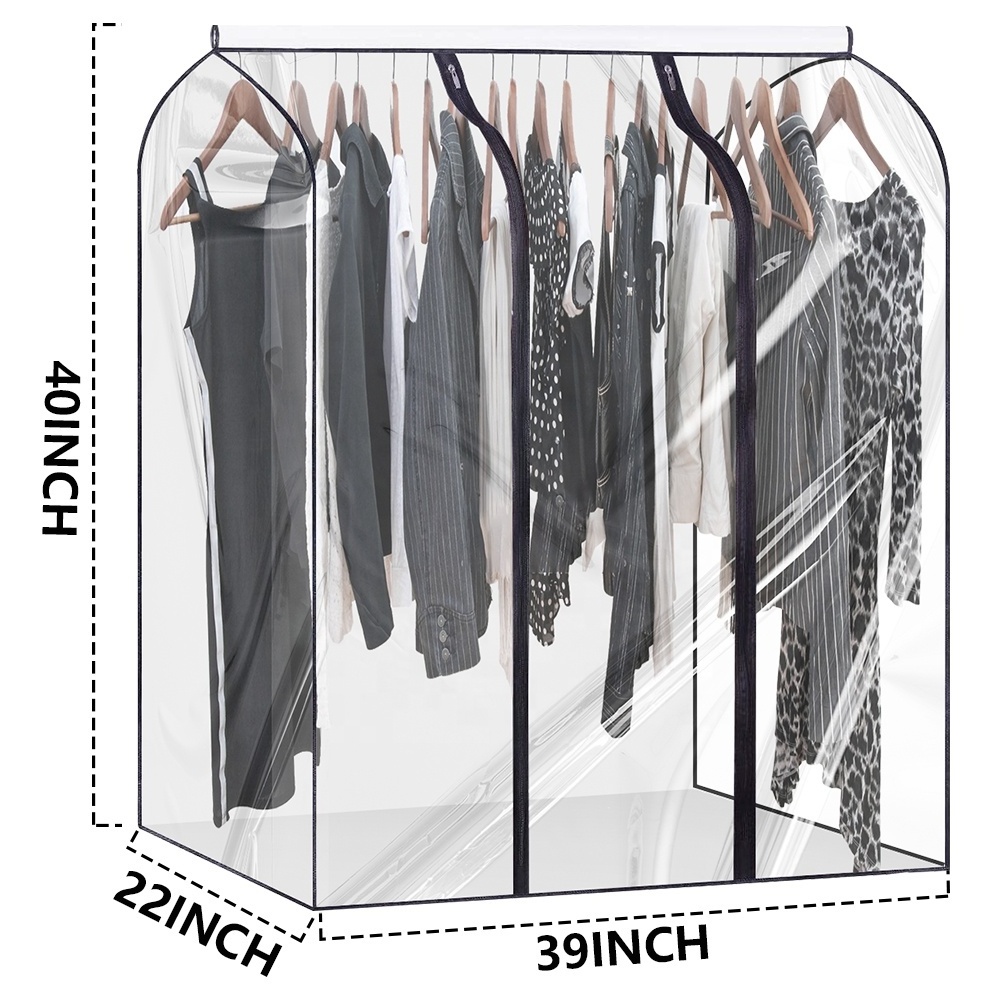 Clear Plastic Dustproof Hanging Garment Bags Transparent Clothing Dust Cover Bags for Clothes Luggage