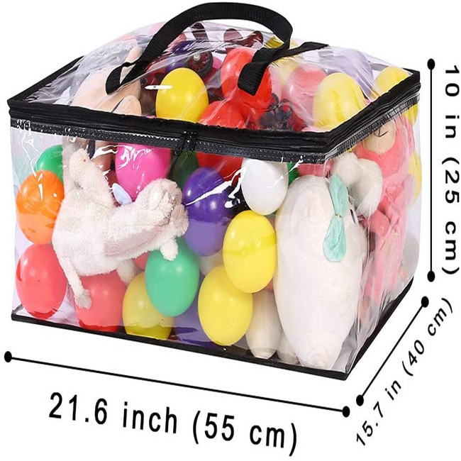 Best Quality Jumbo Clear PVC Window Dustproof Foldable Blanket Quilt Storage Bag with handles