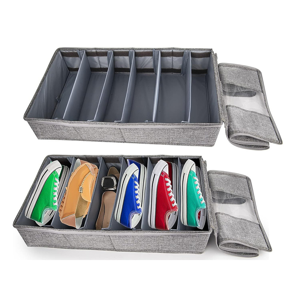 New Design Set of Two Under Bed Shoe Organizer for Closet Storage Shelves Space Saving Shoe