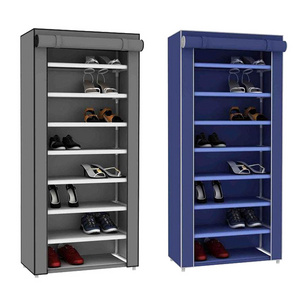 Home Furniture factory price Folding Portable Shoe Rack Storage Organizer With Waterproof Fabric Cover