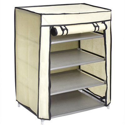 Newest arrived 4 Layer Shelf dustproof foldable Storage Closet Small Corner Organizer Cabinet Assemble Shoe Rack with Cover