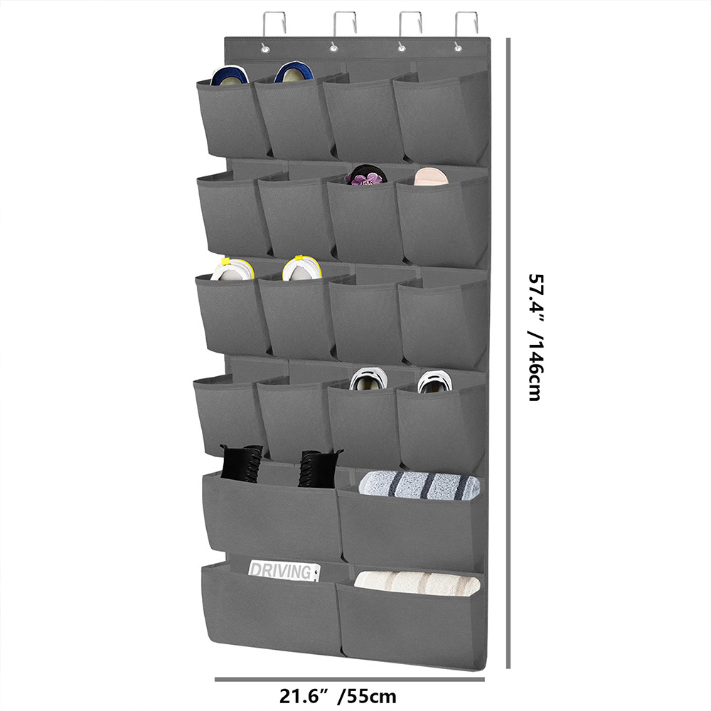 Over The Door Shoe Rack Hanging Shoe Organizer  24 Pockets Clear Over The Door Hanging Shoe Organizer