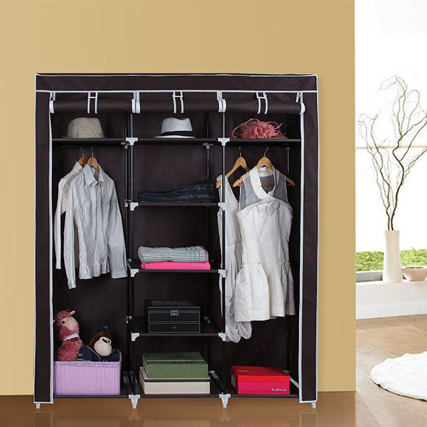 Portable Cupboard Hanging Rail Clothes Storage Wardrobe Closet