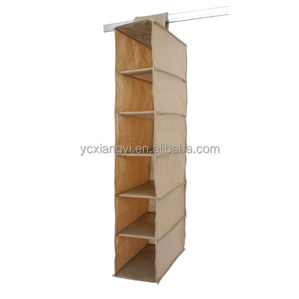 Wholesaler closet organizer 6 shelves cubbies fabric hanging organizer toys