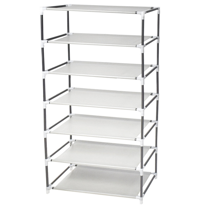 50 pair shelf metal shoe display rack with non woven  cover