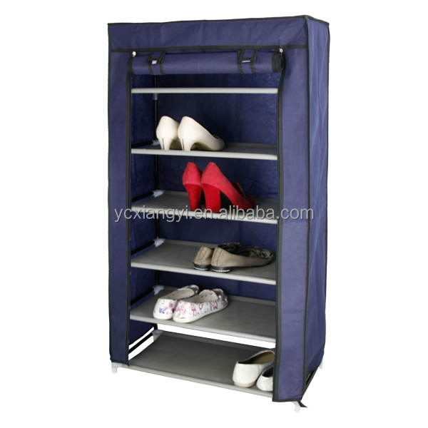 Household Portable Shoe Rack Organizer Cabinet Storage 6 Tier shoe rack with cover