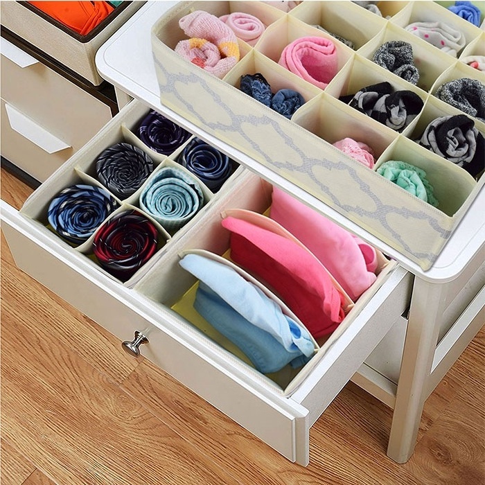 2022 hot selling Closet Underwear Organizer Drawer Divider 4 Set underwear storage organizer