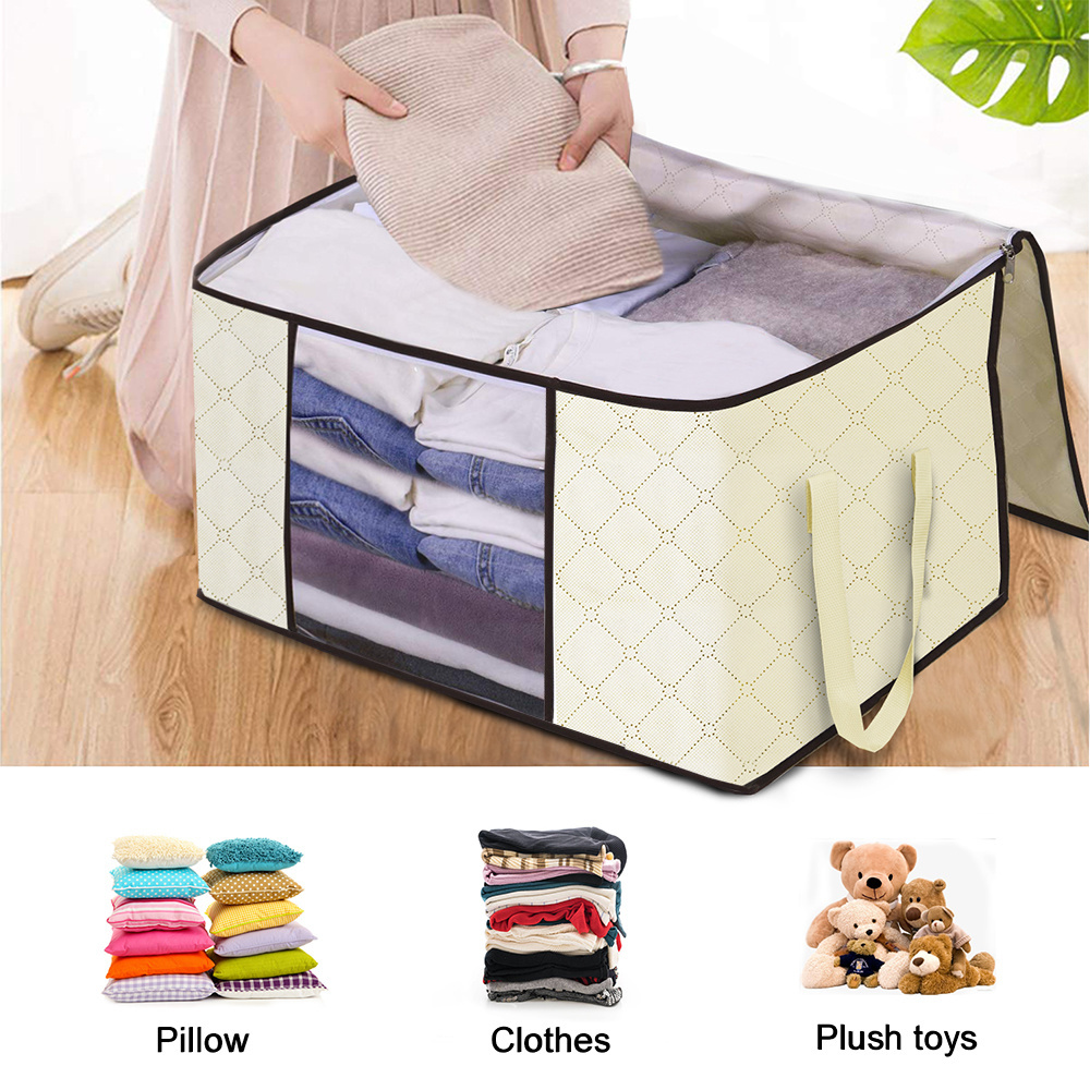 High Quality Folding 3 Layers Clothes Storage Bag Organizer with 2 Durable Handles for Quilt Clothing Beddings