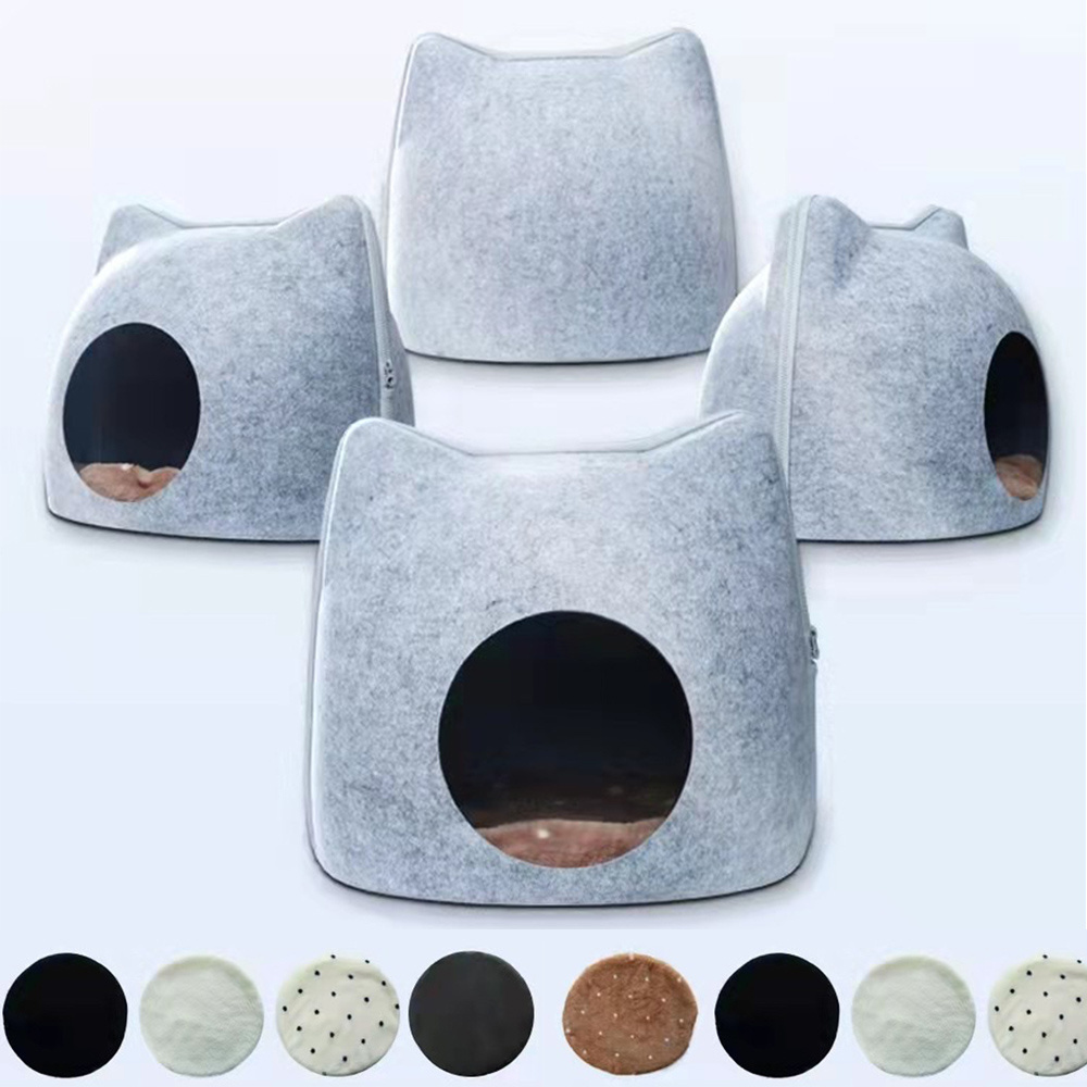 Foldable Indoor Large Cat House Cat Cave Good Price Pet House for Pet Warm Pet Sleeping Beds Cat Cube Nest with Double Layer