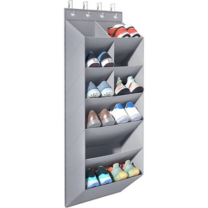 Door Shoe Rack with Deep Pockets for 12 Pairs of Shoe Organizer Over the Door Hanger for Closet and Dorm Narrow Door Shoe