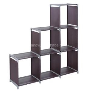 Water-proof shelf rack 3 Tier Storage Cube Closet Organizer Shelf Cabinet Bookcase, 6 Cube Organizer Cabinet,Purple