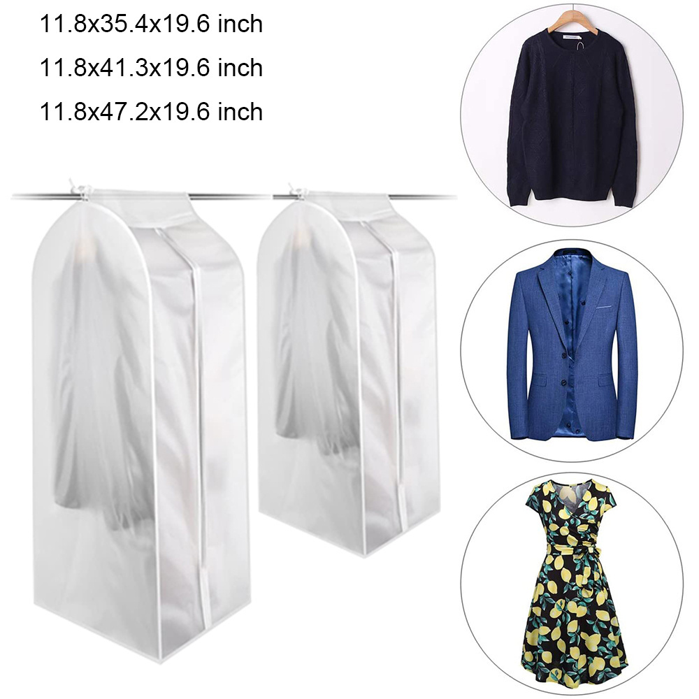 Hanging Garment Bags for Closet Storage Large Clear Window Hanging Clothes Storage Garment Rack Cover Coat Protector for Suit,