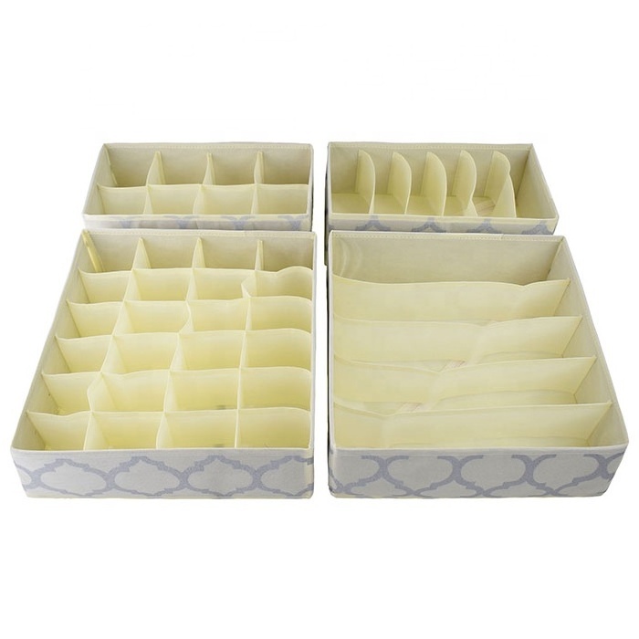 2022 hot selling Closet Underwear Organizer Drawer Divider 4 Set underwear storage organizer