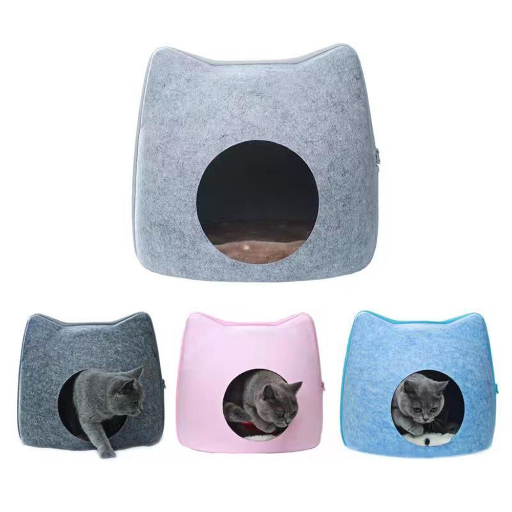 Foldable Indoor Large Cat House Cat Cave Good Price Pet House for Pet Warm Pet Sleeping Beds Cat Cube Nest with Double Layer