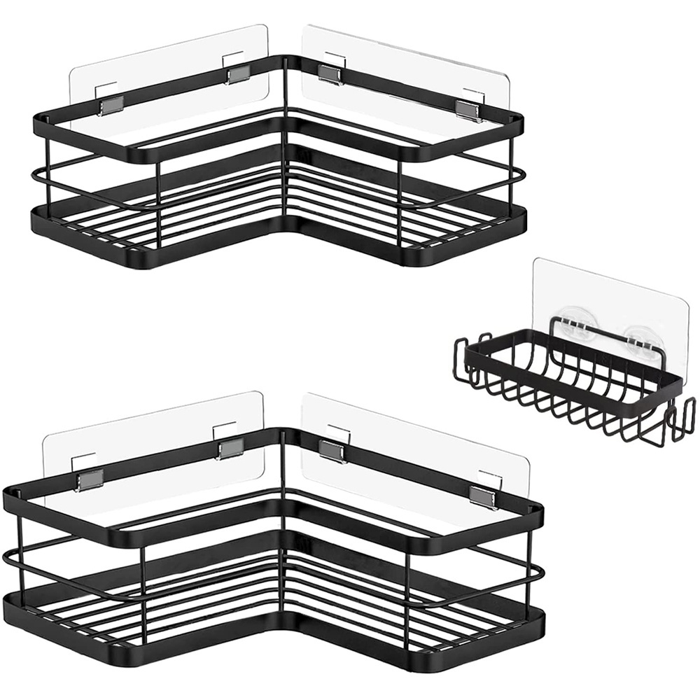 Adhesive Corner Shelf Bathroom Shower Caddy Organizer for Kitchen Toilet No Drilling Bathroom Corner Shelves Shower Caddies