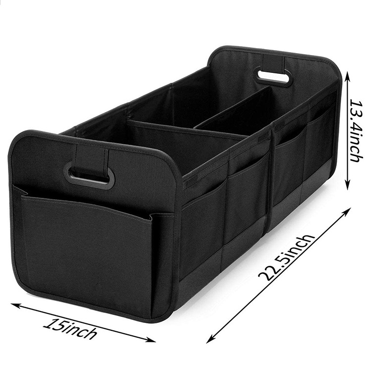 Black Car Trunk Organizer Multi-Use Car Trunk Backseat Organizer Car Seat Boot Cargo Storage Cargo Organizer with Side Pockets