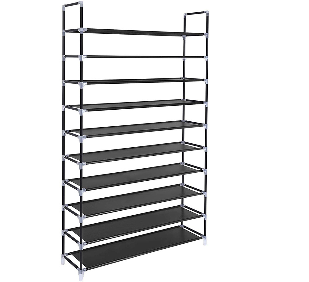 Large Capacity home storage Multifunctional Collapsible 10-layers Knock down shoe display stand racks