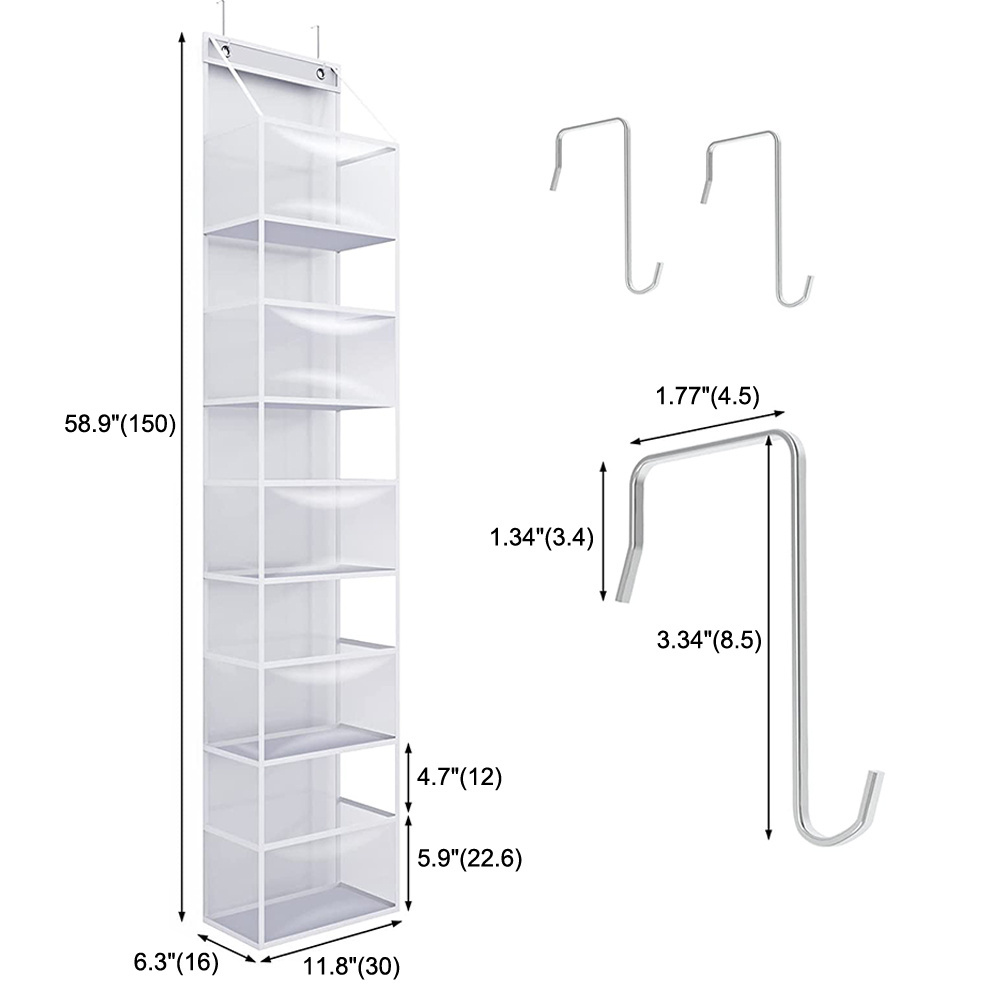 Pantry Nursery Bathroom Closet Over The Narrow Door Organizer with Crystal Pockets Hanging Closet Door