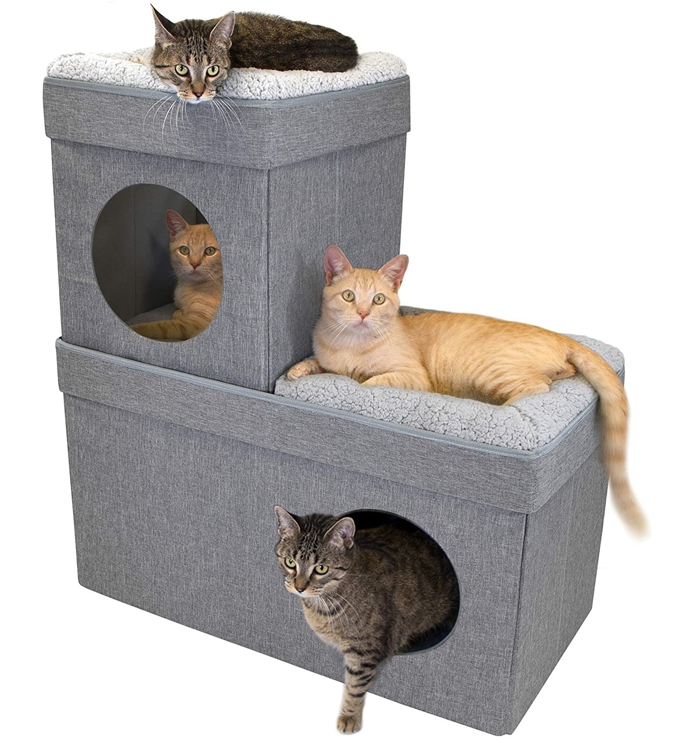 2 in 1 Small Dog Bed Cat Tent Hut Cave Beds Collapsible Cat House with Bed for indoor cats Casa para gatos con cama